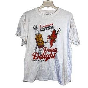 Brisco Brands Louisiana Cajun Inspired Hot Sauce Devil T-Shirt Size XL